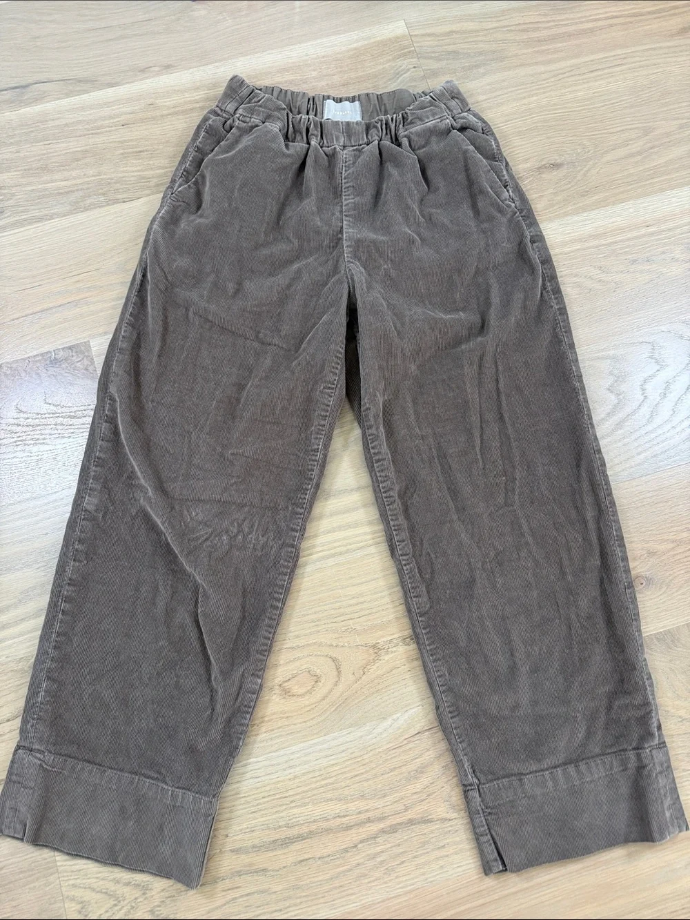 Everlane Corduroy Wide Leg Pull On Pants Taupe Brown Size 8